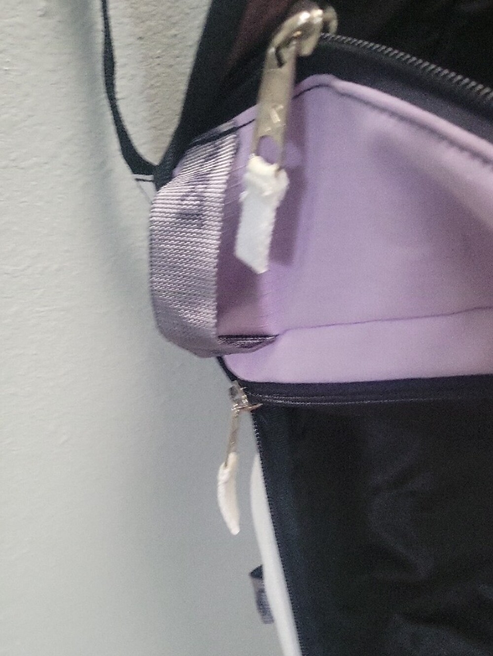 Jansport Two-Tone Purple Backpack with Light Lavender Panels - Picture 4 of 6